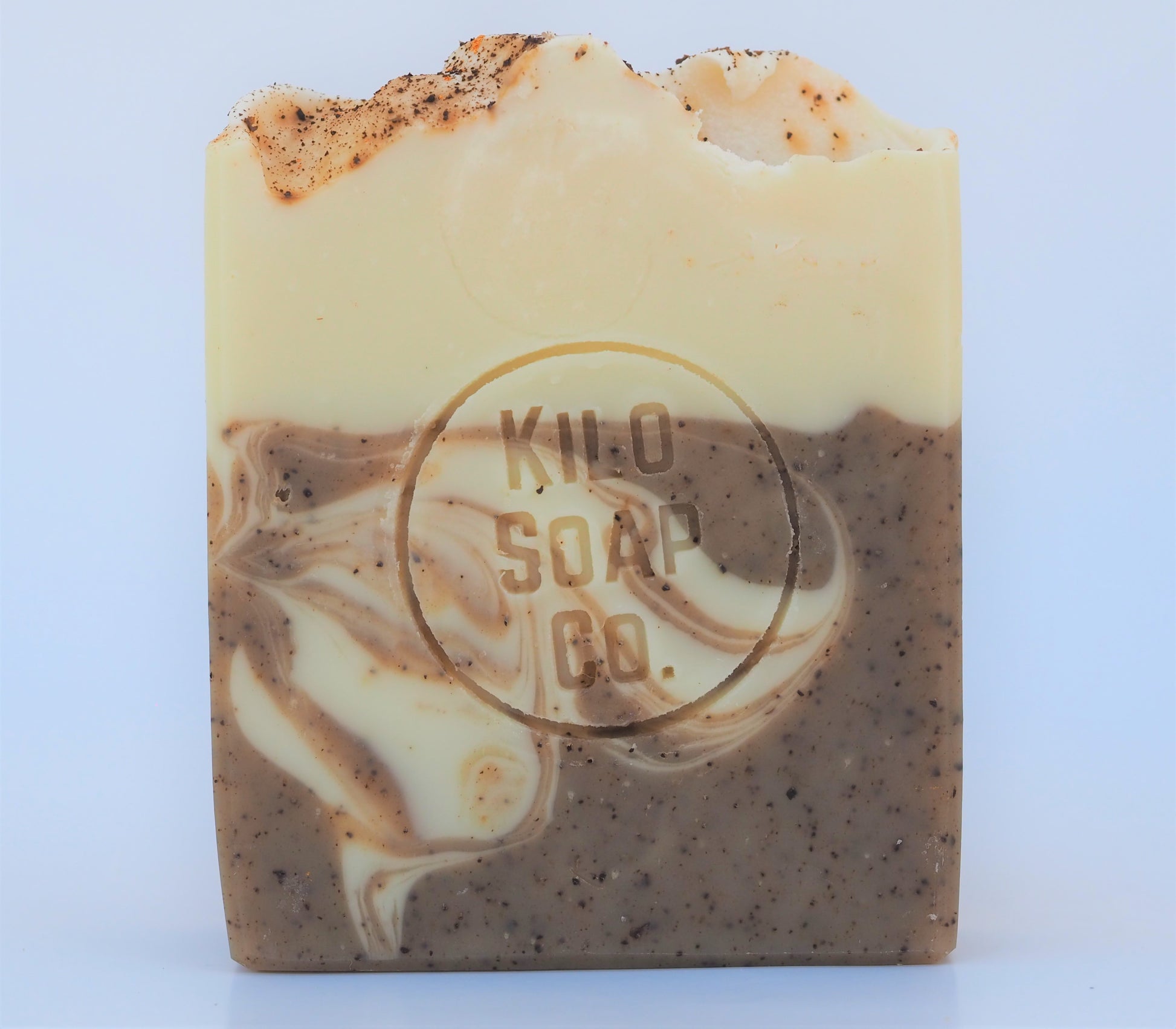 Exfoliating soap bar made with real coffee grounds and a rich espresso scent. Moisturising and luxury skincare. Made in Spain. Olive oil included.