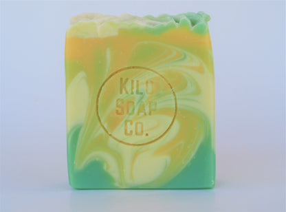 Refresh Handmade Artisan Soap Bar with invigorating citrus and minty spearmint, featuring lime, lemon, eucalyptus, and sugar. A vegan-friendly soap that refreshes and revitalizes the skin, leaving it soft and smooth.